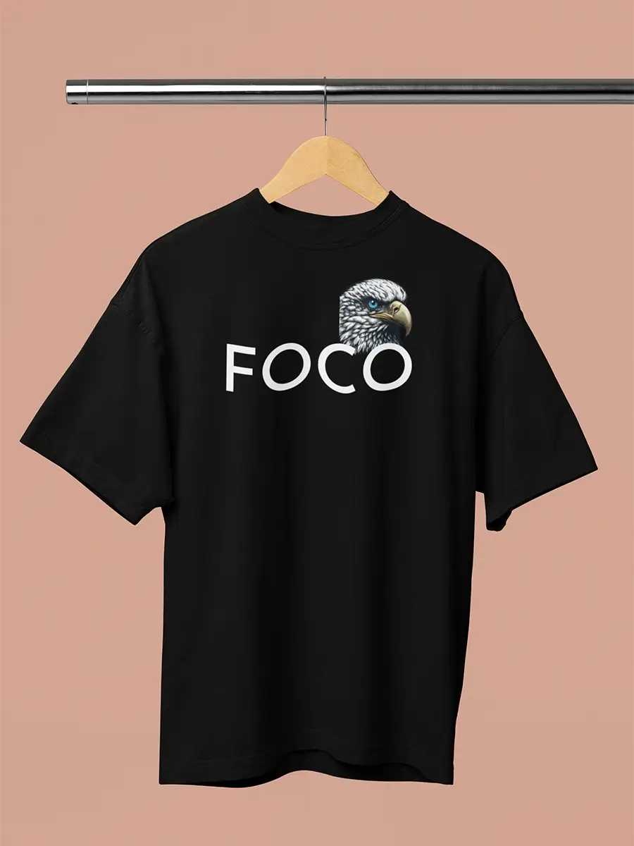 Focus Black Oversized T-shirt for men